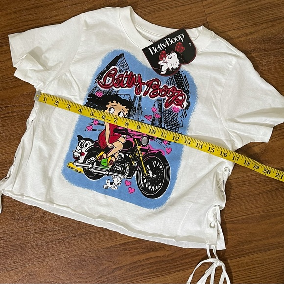 Betty Boop Biker Babe Lace-Up Crop Top size Small - Picture 10 of 12